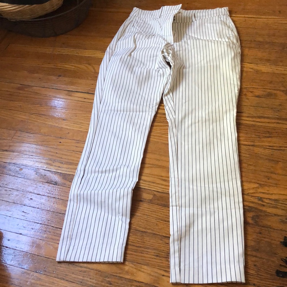 White pen striped dress pants